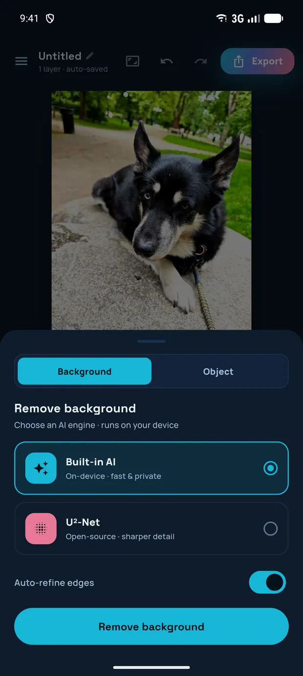 The AI Cut sheet offering the built-in engine or U squared Net