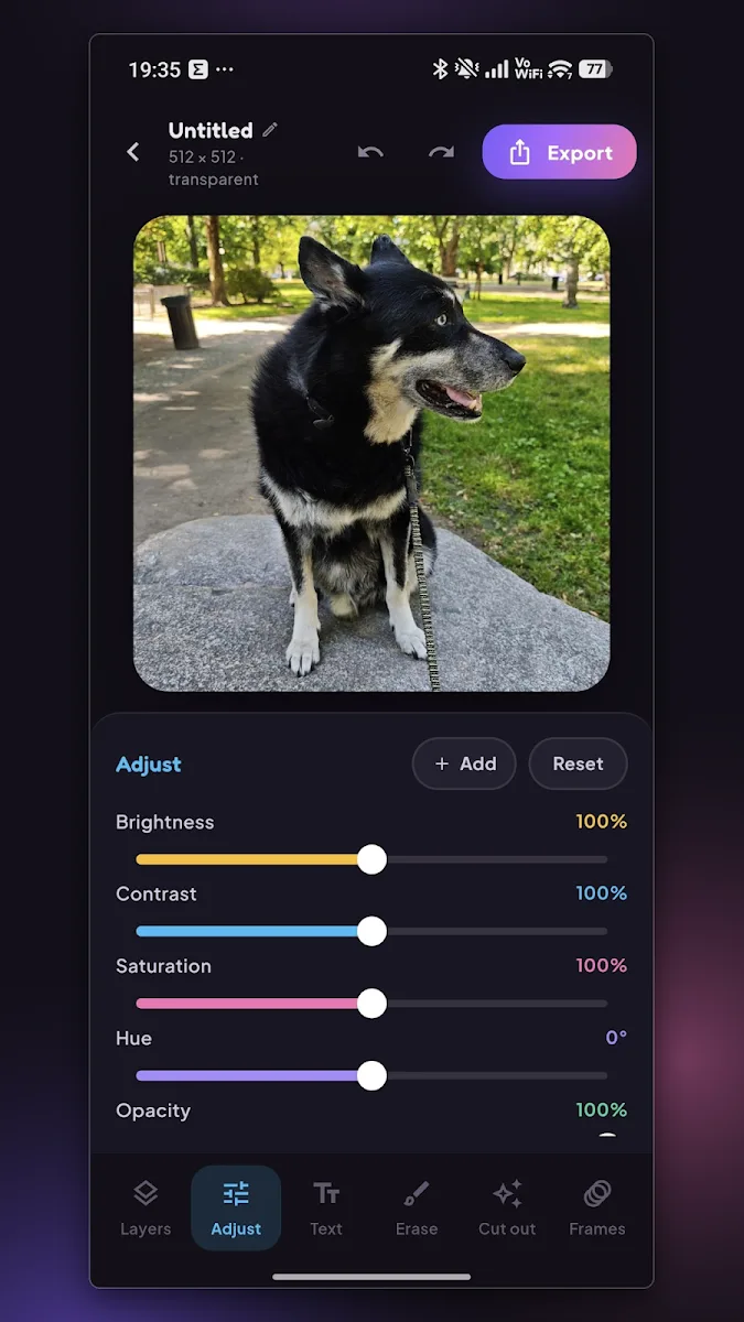 Sticker Maker: adjust