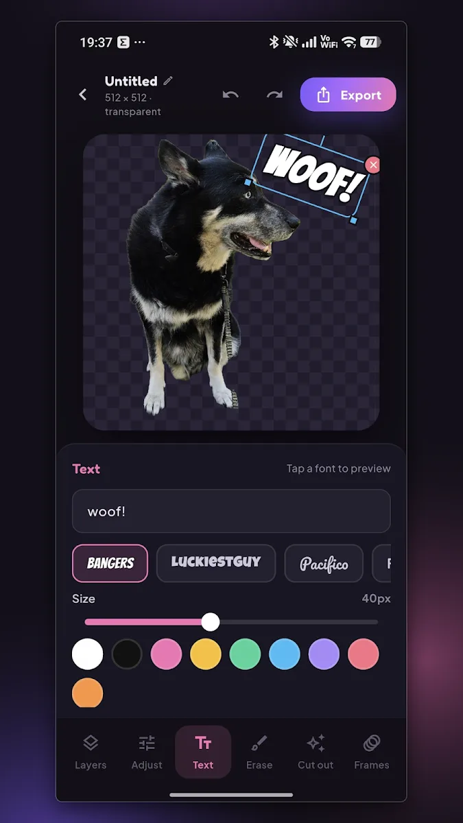 Sticker Maker: text